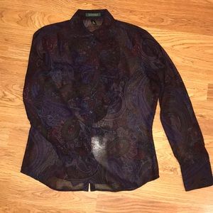 Lauren Ralph Lauren sheer paisley print blouse